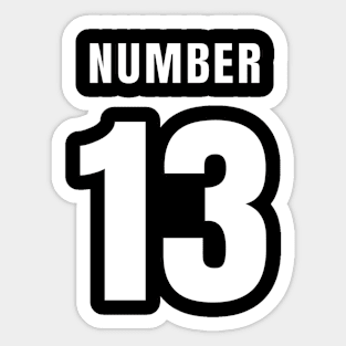 NUMBER 13 FRONT-PRINT Sticker